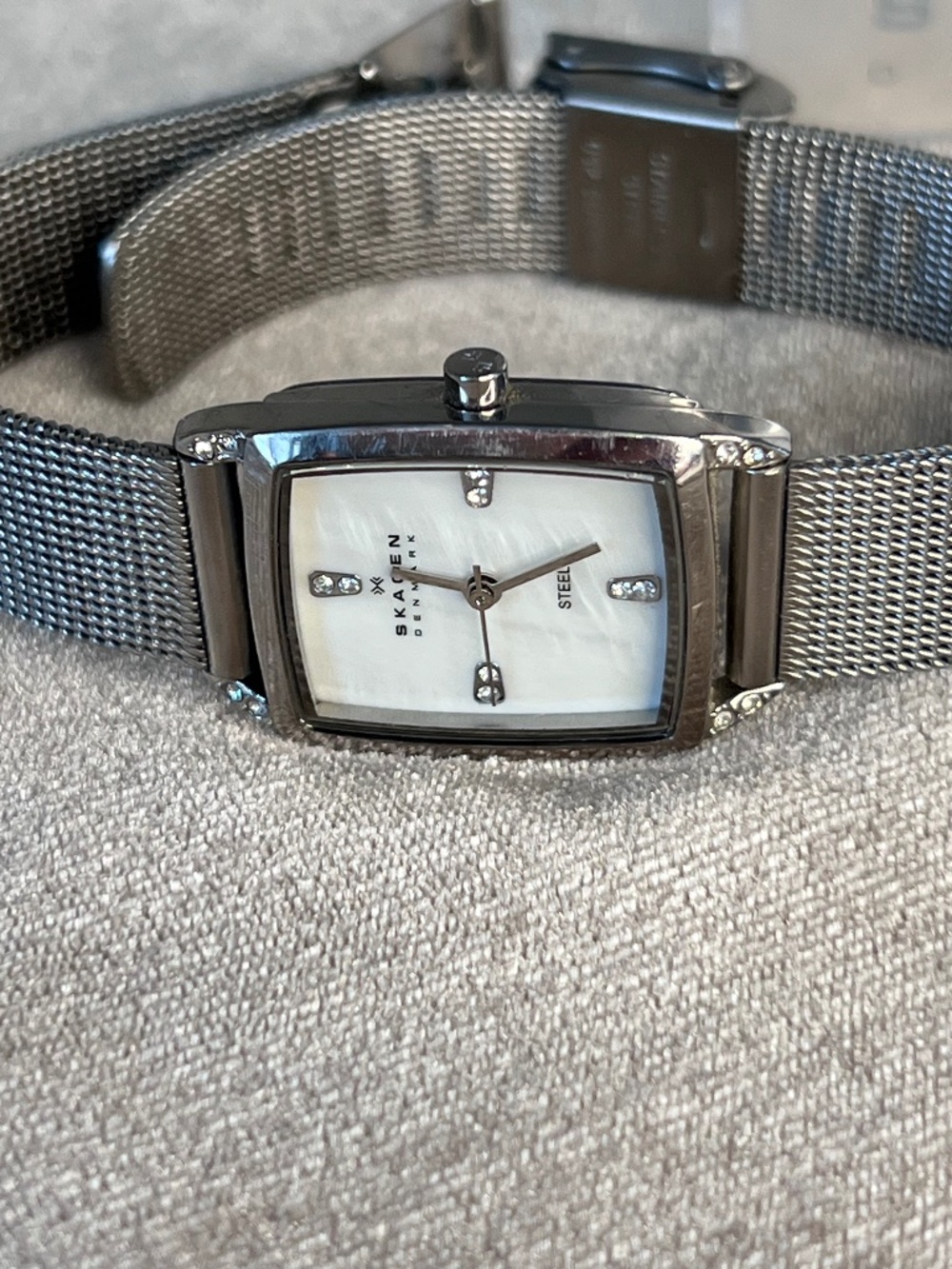 Skagen Denmark steel rectangular watch
